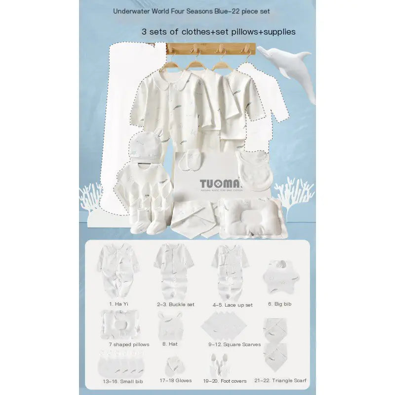 Cotton Baby Clothes Gift Set for Newborns (Summer)