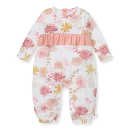 Burts Bees Baby Baby Girls Romper - 100% Organic Cotton One-Piece Shortall Girl Outfit for Sizes Newborn to 24 Months