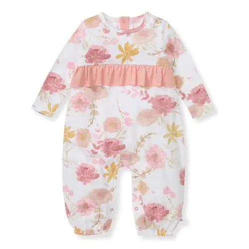 Burts Bees Baby Baby Girls Romper - 100% Organic Cotton One-Piece Shortall Girl Outfit for Sizes Newborn to 24 Months