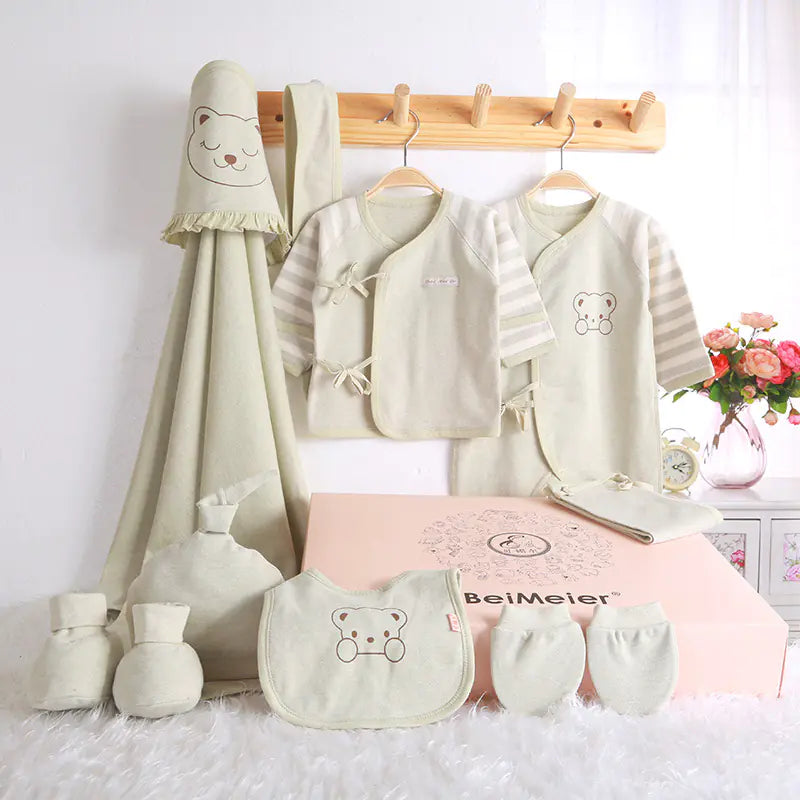 Newborn Gift Set with Color Cotton Baby Clothes