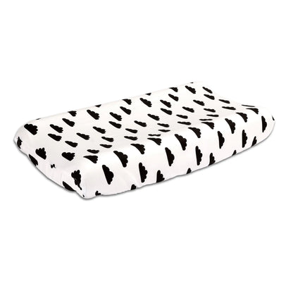 Black Cloud on White 100% Cotton Baby Changing Pad Cover by The Peanut Shell