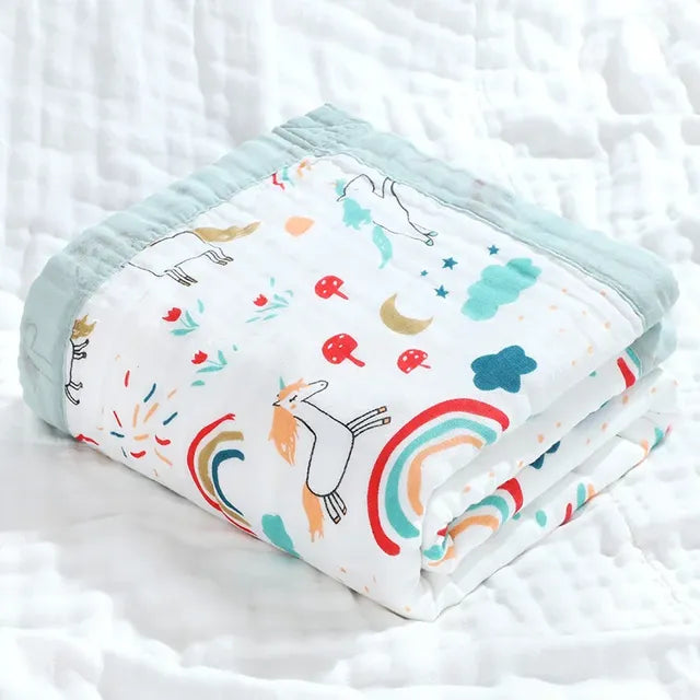 100% Cotton 6-Layer Unicorn Baby Swaddle Blanket