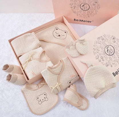 Newborn Gift Set with Color Cotton Baby Clothes