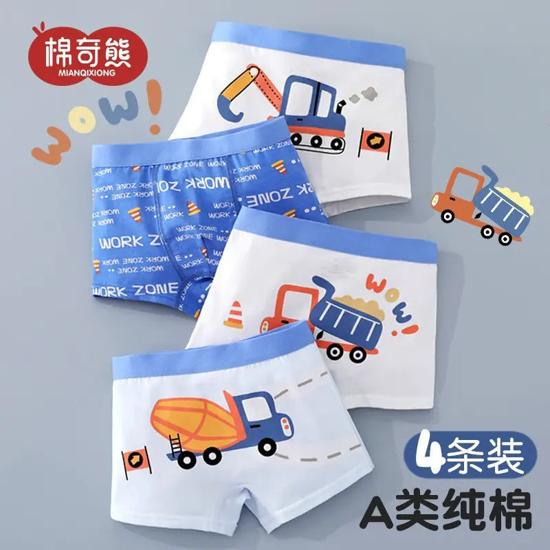 Boys' Cotton Boxer Shorts for Autumn/Winter (100% Cotton)