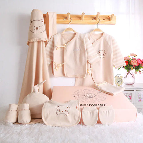 Newborn Gift Set with Color Cotton Baby Clothes