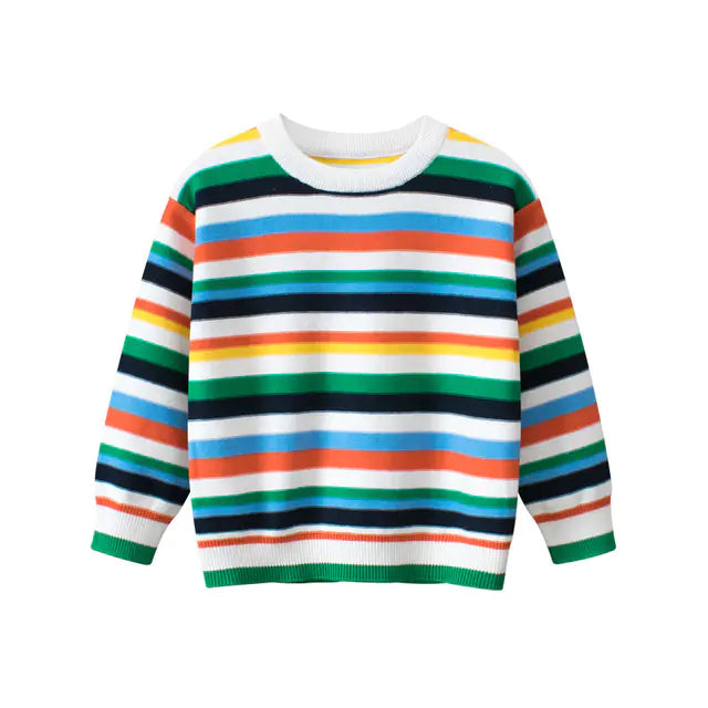 100% Cotton Striped Sweater for Boys and Girls