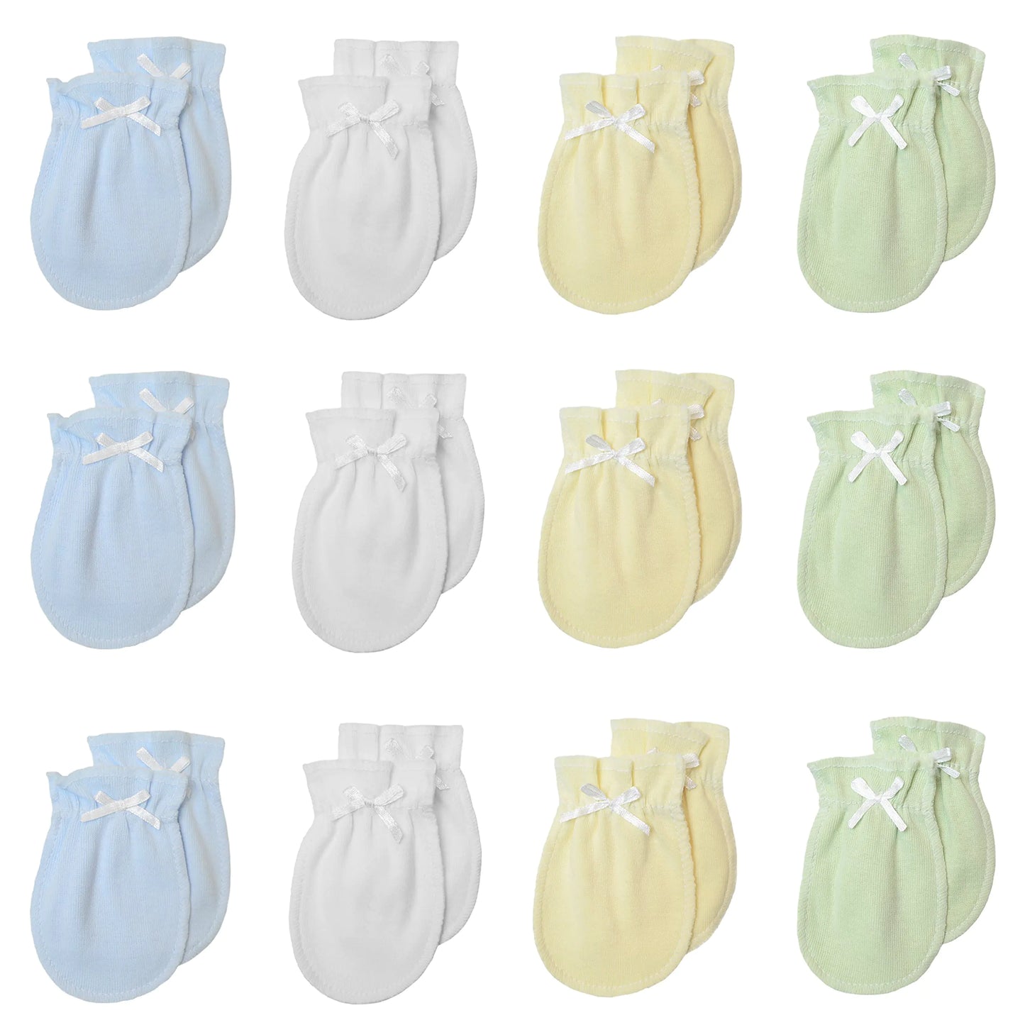 TL Care Newborn Baby 100% Cotton Scratch Free Mittens for Boys