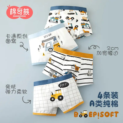 Boys' Cotton Boxer Shorts for Autumn/Winter (100% Cotton)