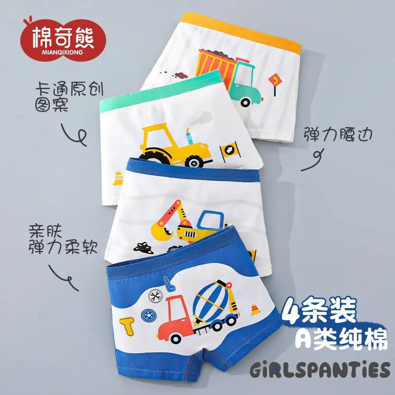 Boys' Cotton Boxer Shorts for Autumn/Winter (100% Cotton)