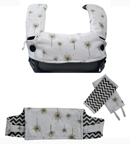 Baby Carrier Cover Organic Cotton Drool Teething Pads Fit Ergobaby All Carriers
